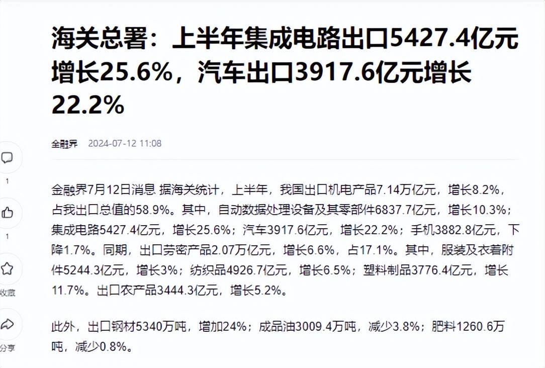 上半年中國芯片出口5427億，歐美繃不住了，美國封鎖技術(shù)失??？(圖22)